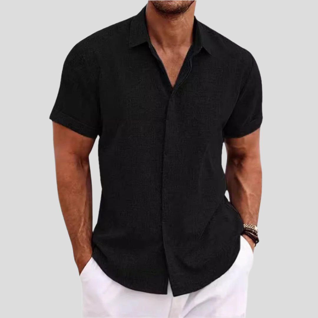 Men's Short Sleeve Button-Up Casual Shirt
