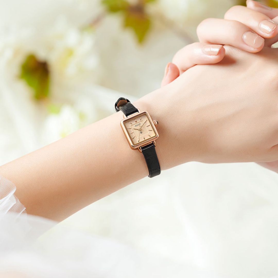 Women's Square Face Watch with Textured Strap
