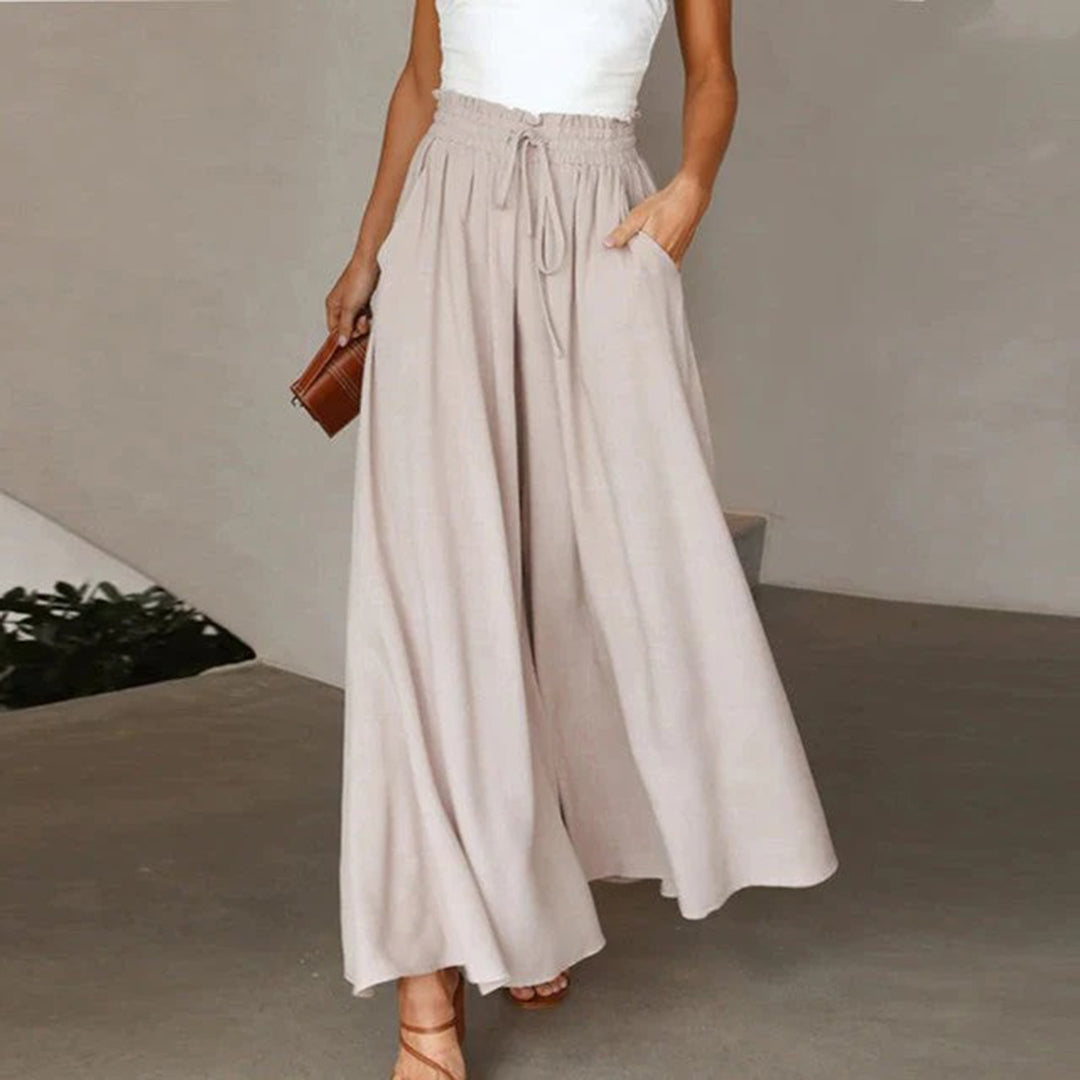 High-Rise Drawstring Palazzo Pants