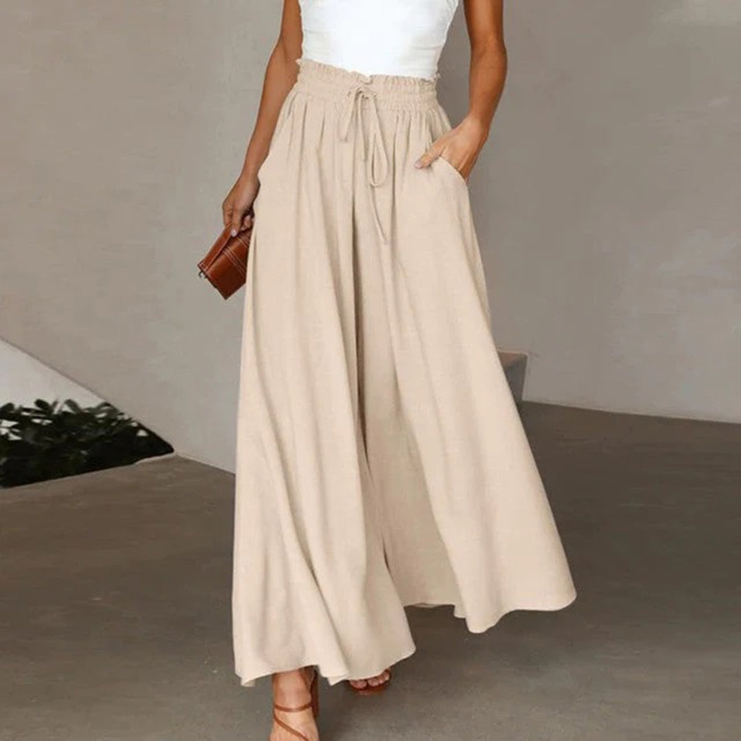 High-Rise Drawstring Palazzo Pants