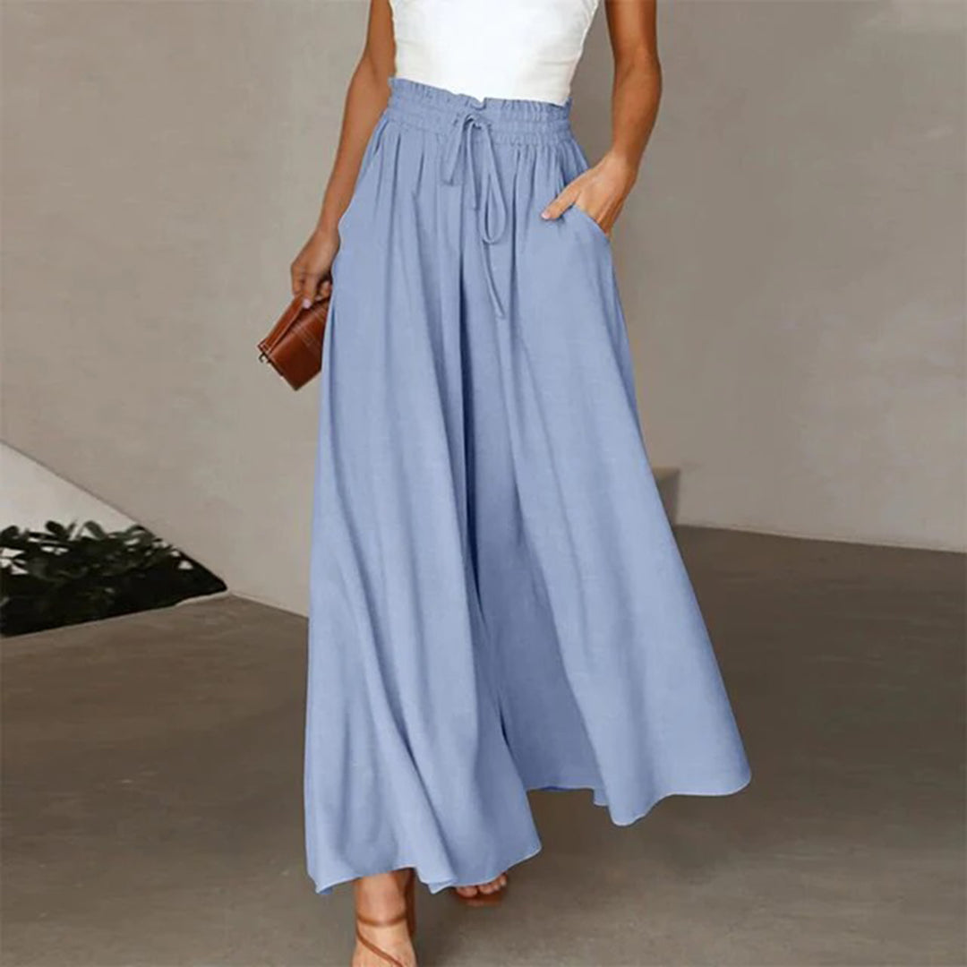 High-Rise Drawstring Palazzo Pants