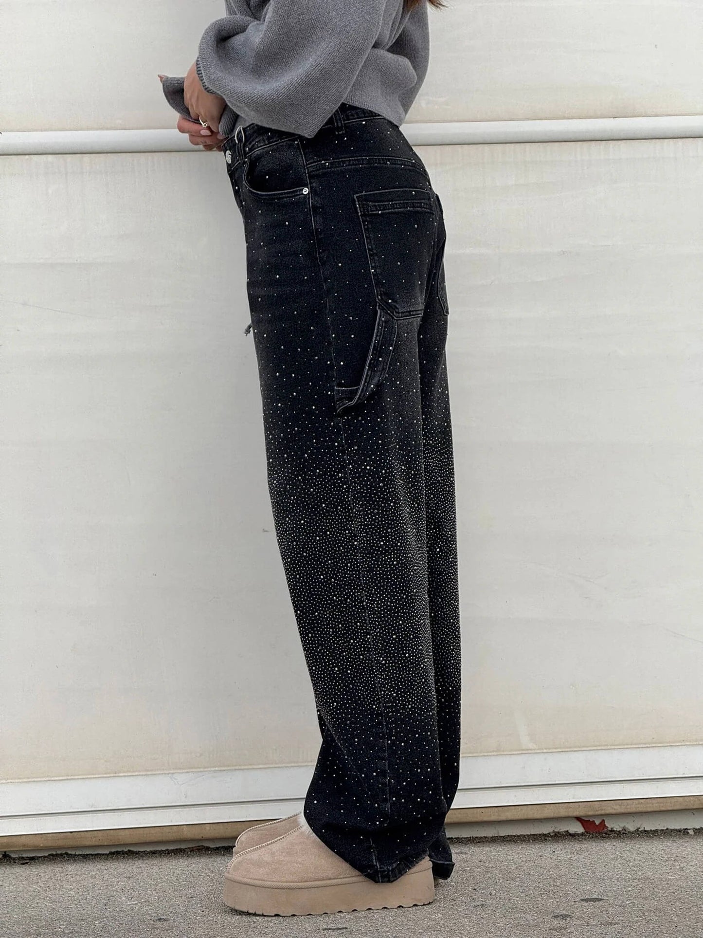 Embellished Utility Jeans