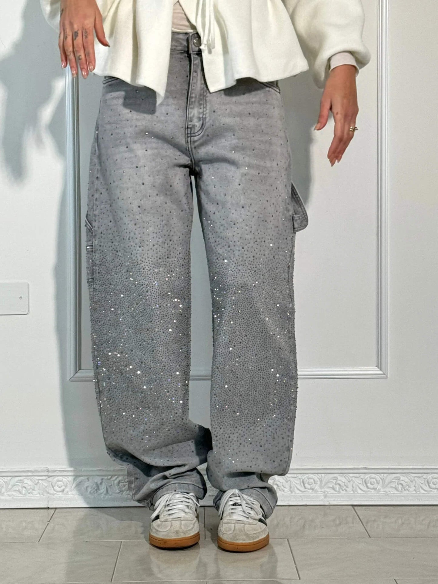 Embellished Utility Jeans
