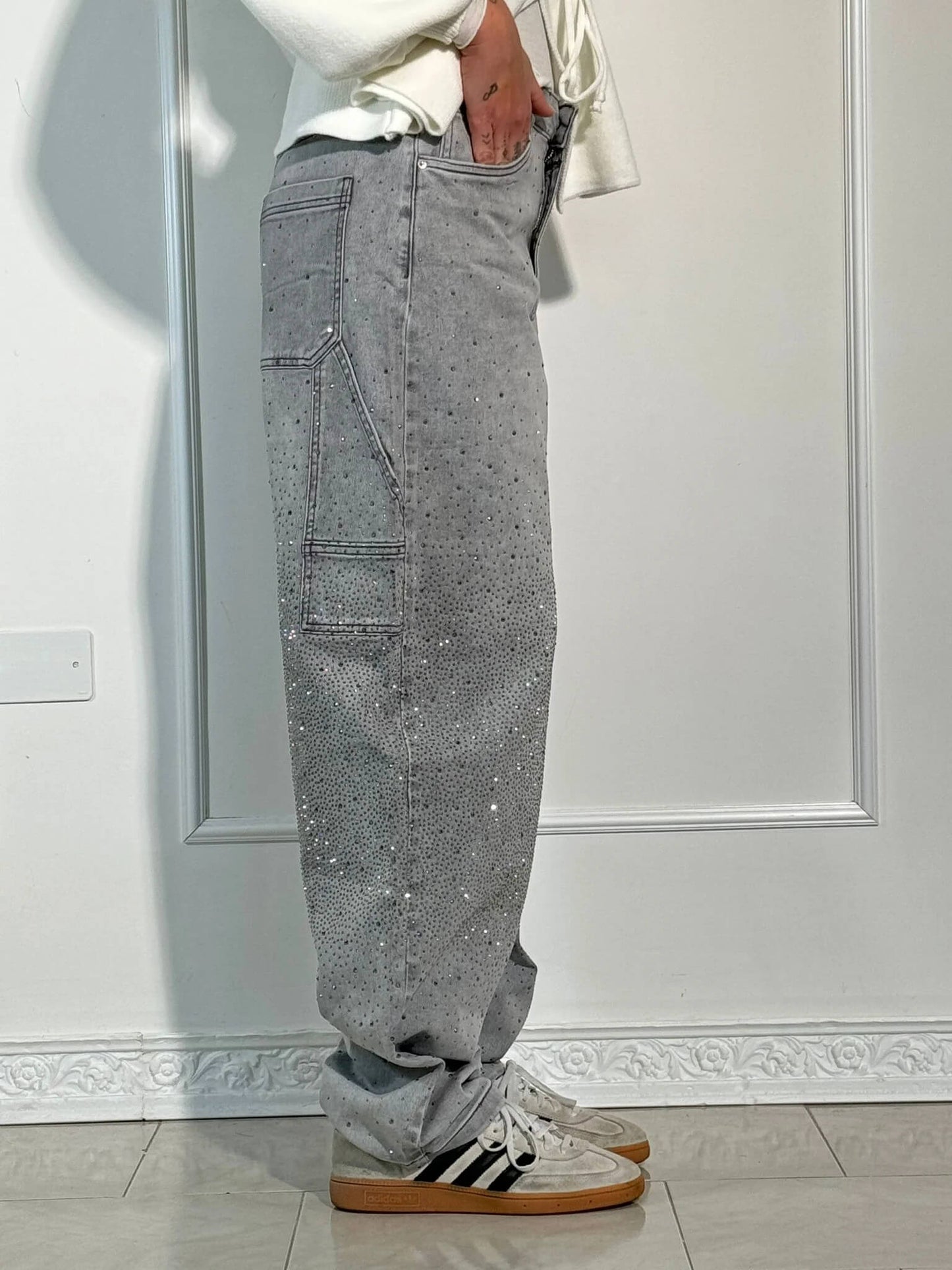 Embellished Utility Jeans