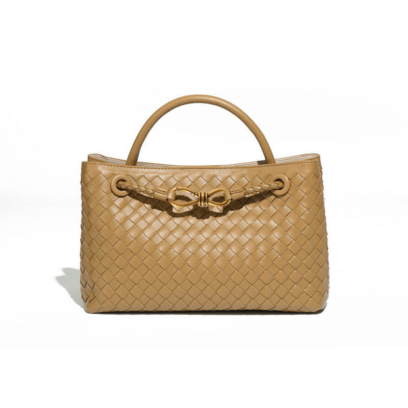 Woven Frame Handbag with Knot Detail