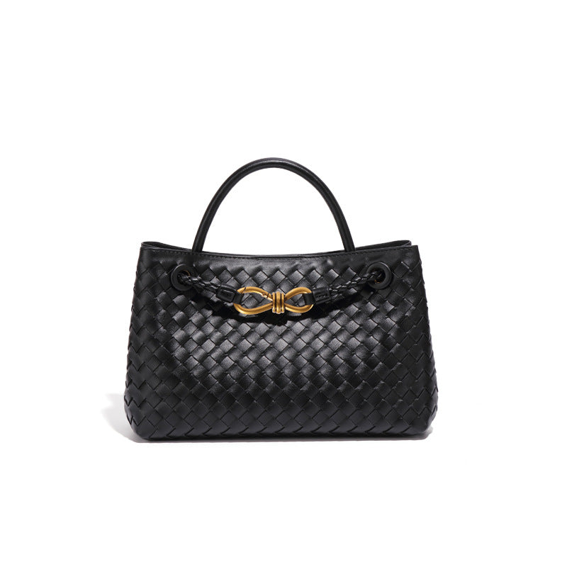 Woven Frame Handbag with Knot Detail