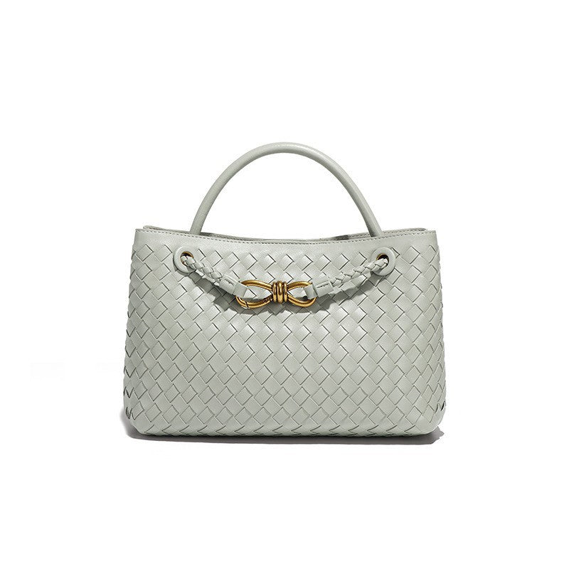 Woven Frame Handbag with Knot Detail