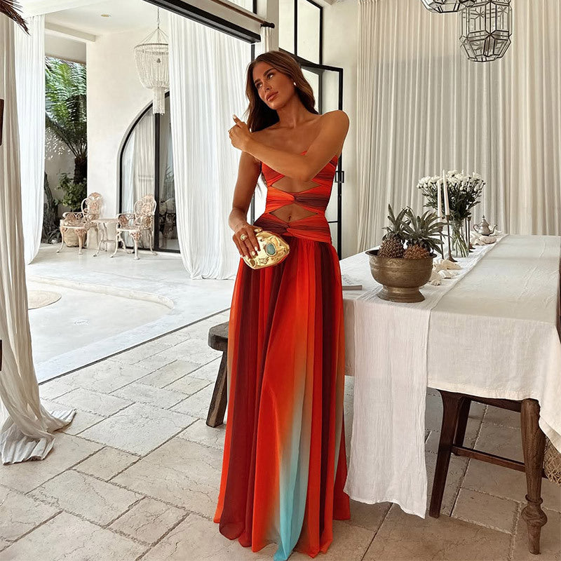 Strapless Cutout Maxi Dress