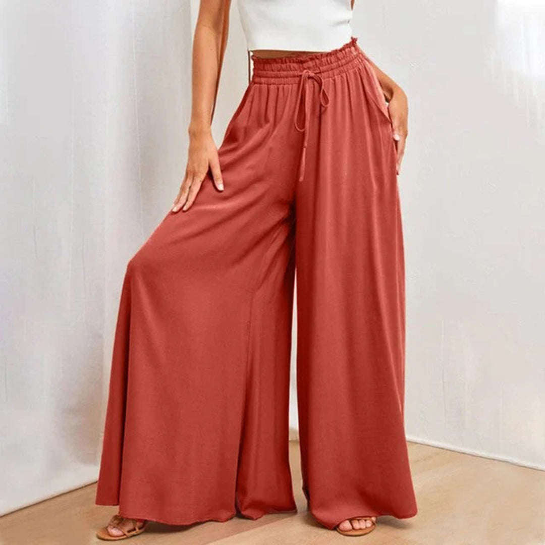 High-Rise Drawstring Palazzo Pants