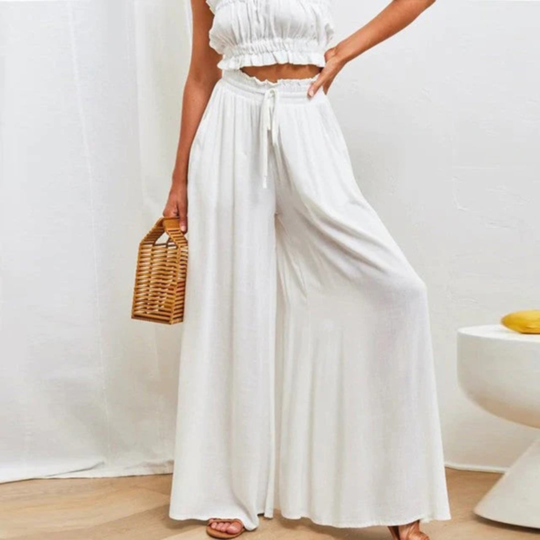 High-Rise Drawstring Palazzo Pants
