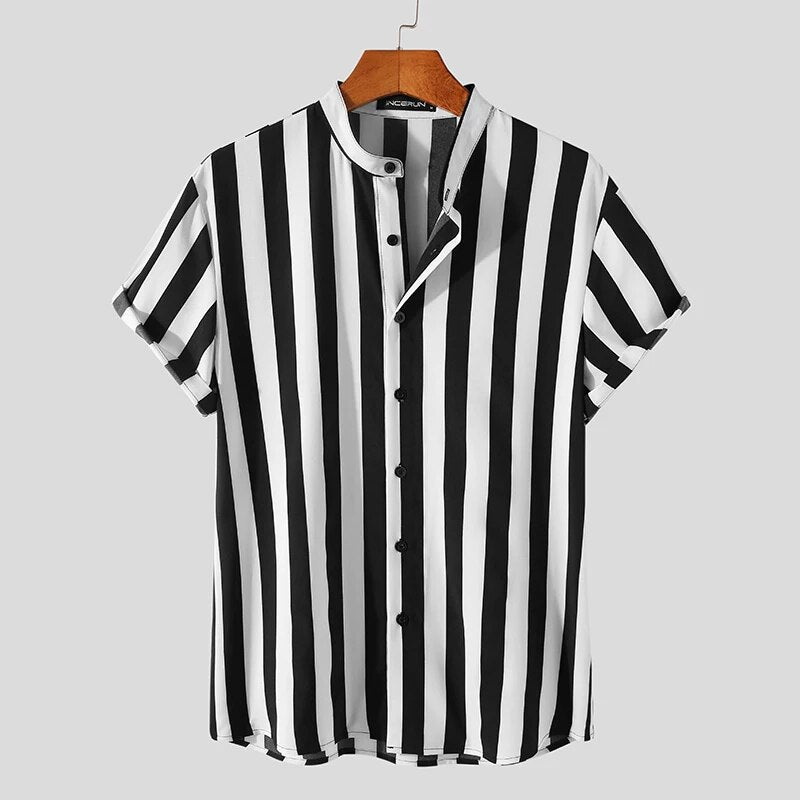 Vertical Statement Collar Shirt