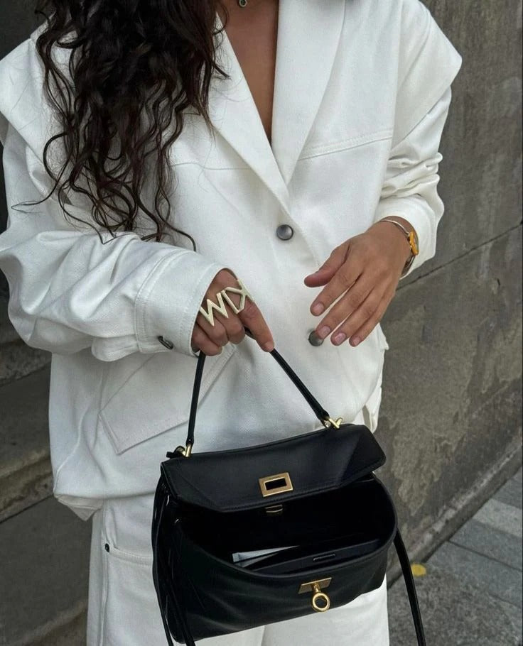 Folded Flap Structured Bag