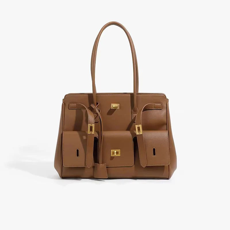 Structured Dual-Flap Shoulder Bag