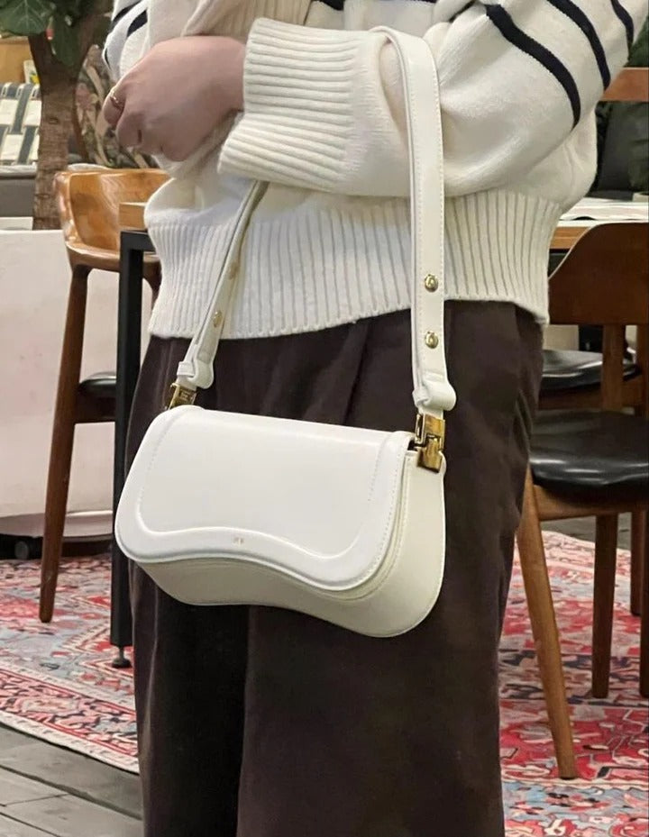 Curved Wave Edge Shoulder Bag