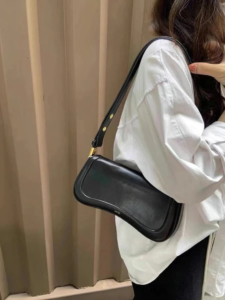 Curved Wave Edge Shoulder Bag