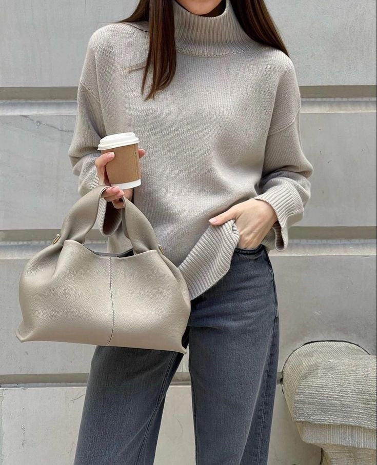 Structured Slouch Top Handle Bag