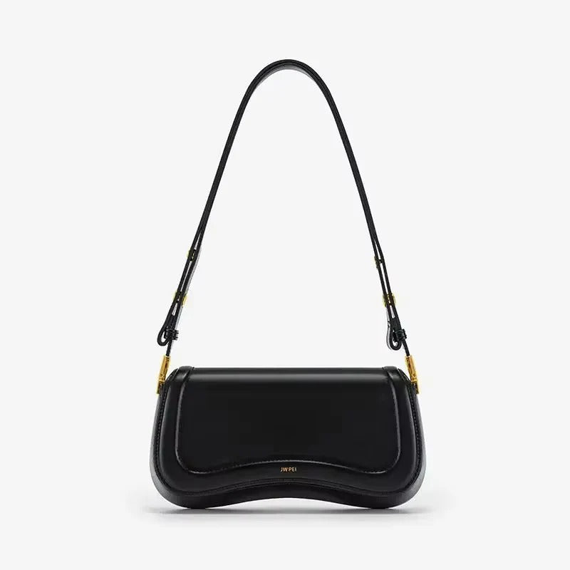 Curved Wave Edge Shoulder Bag