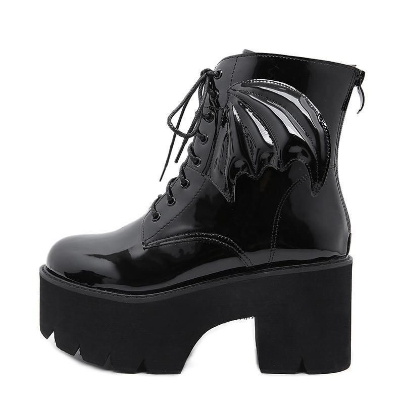 Platform Lace-Up Bat Boots
