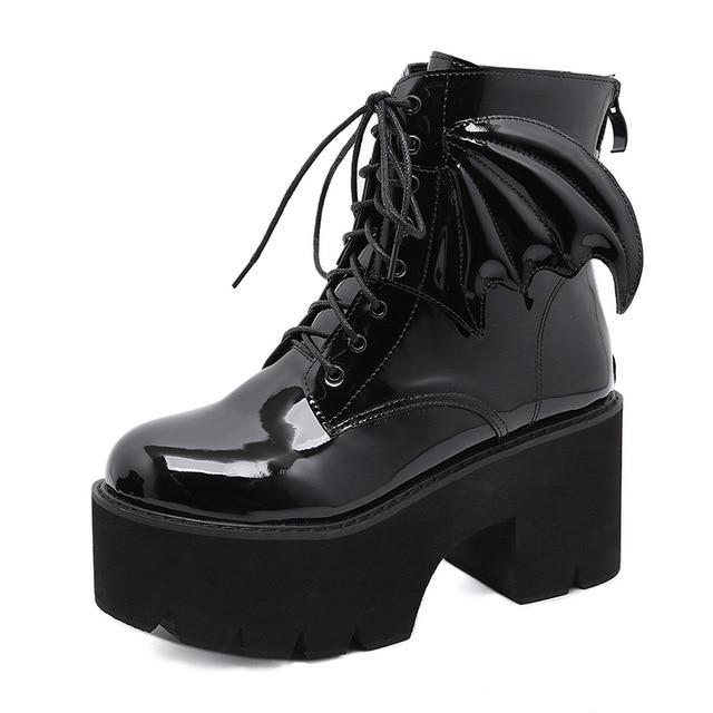 Platform Lace-Up Bat Boots