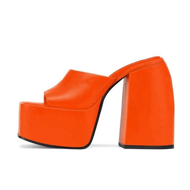 Sculpted Platform Mule Heels