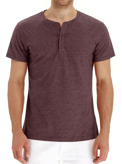 Short-Sleeve Henley Top with Three-Button Detail