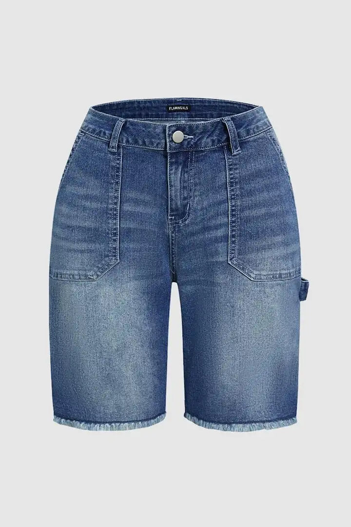 Straight-Cut Denim Shorts