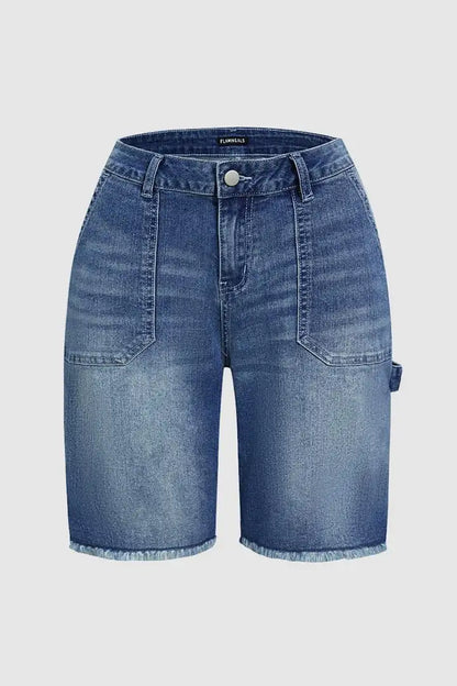 Straight-Cut Denim Shorts