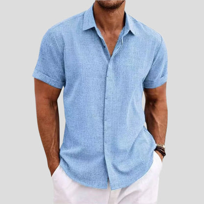 Men's Short Sleeve Button-Up Casual Shirt