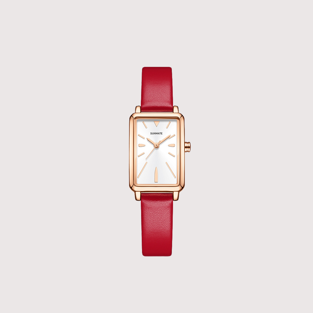 Women's Rectangular Dial Watch with Smooth Strap