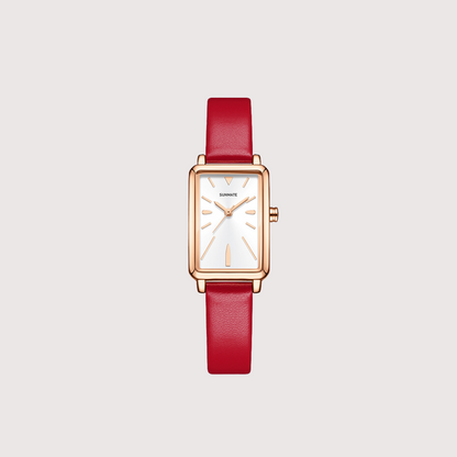 Women's Rectangular Dial Watch with Smooth Strap