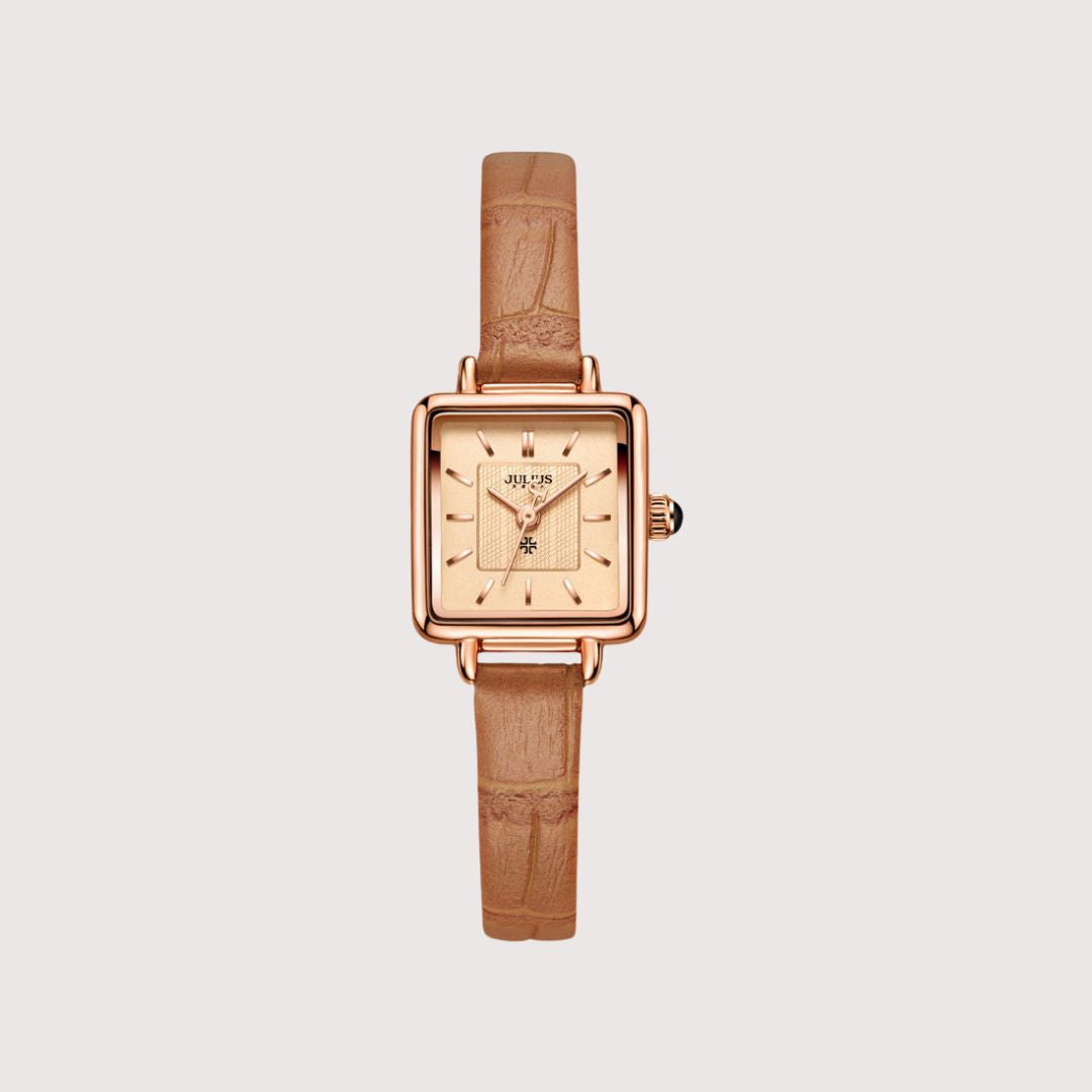Women's Square Face Watch with Textured Strap