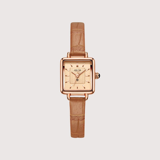 Women's Square Face Watch with Textured Strap