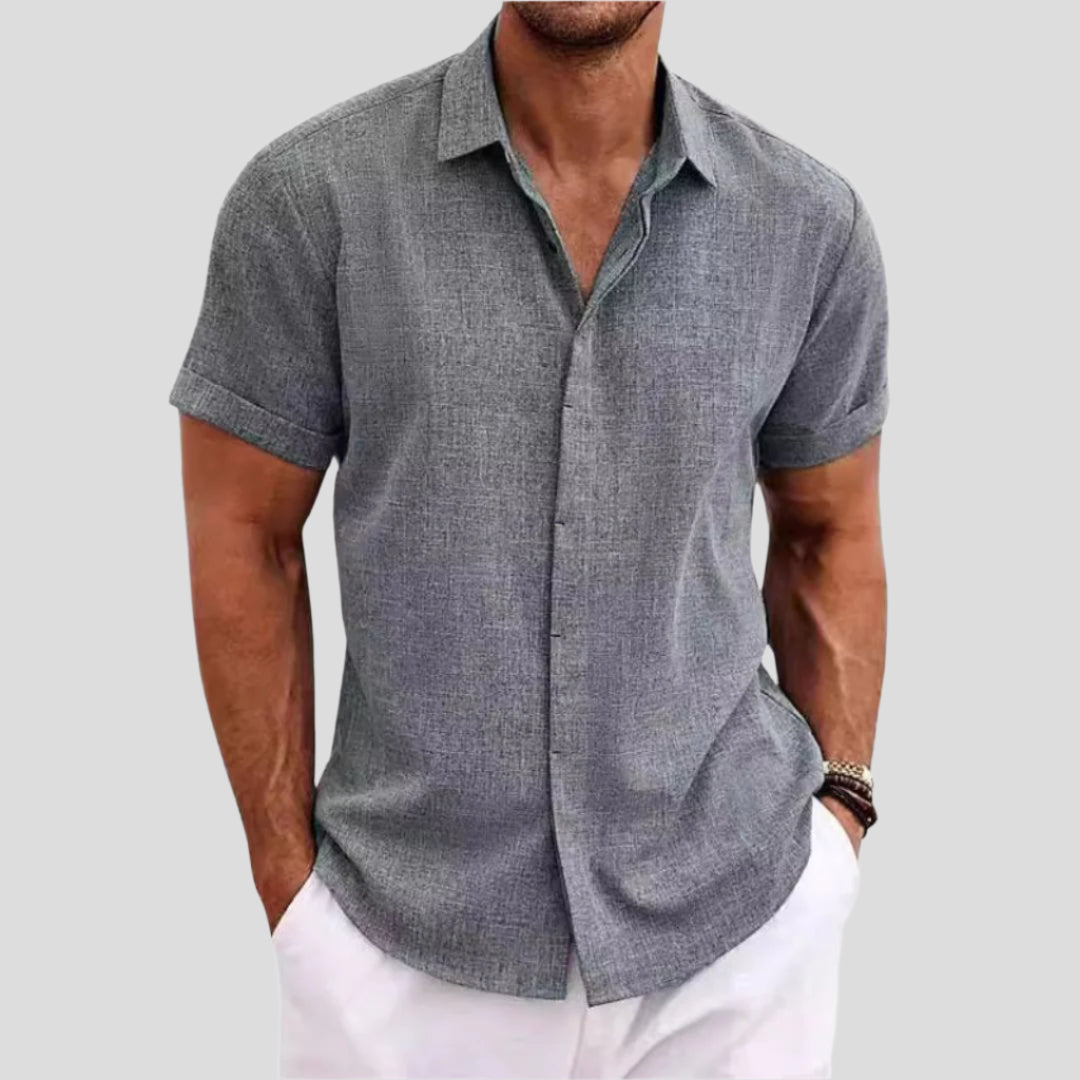 Men's Short Sleeve Button-Up Casual Shirt