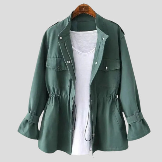 Women Drawstring Waist Utility Jacket