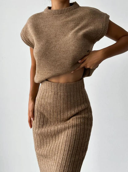 Ribbed Midi Tube Skirt