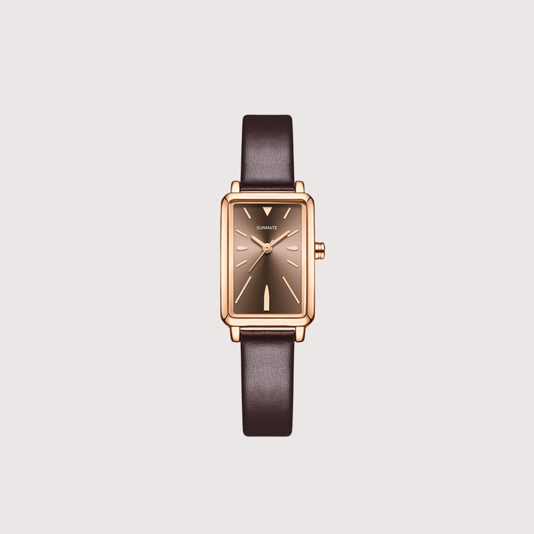 Women's Rectangular Dial Watch with Smooth Strap