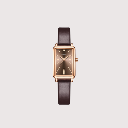 Women's Rectangular Dial Watch with Smooth Strap