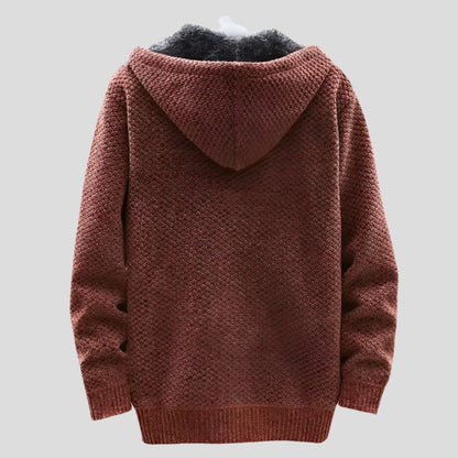 Men's Patterned Zip-Up Hooded Jacket