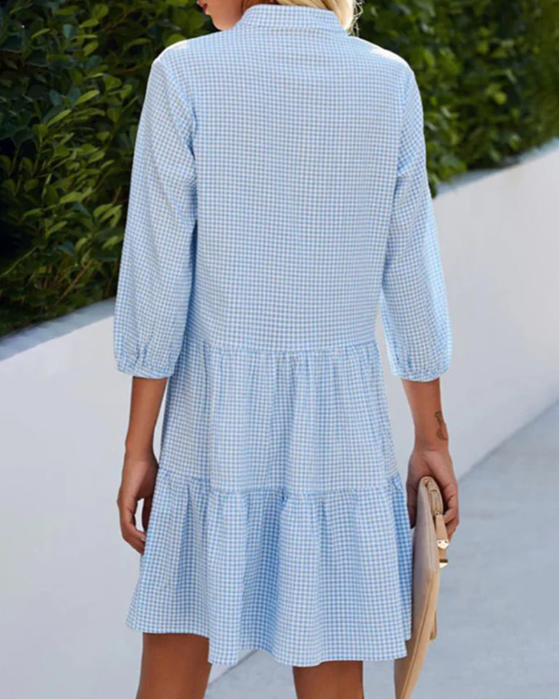 Button-Down Tiered Shirt Dress