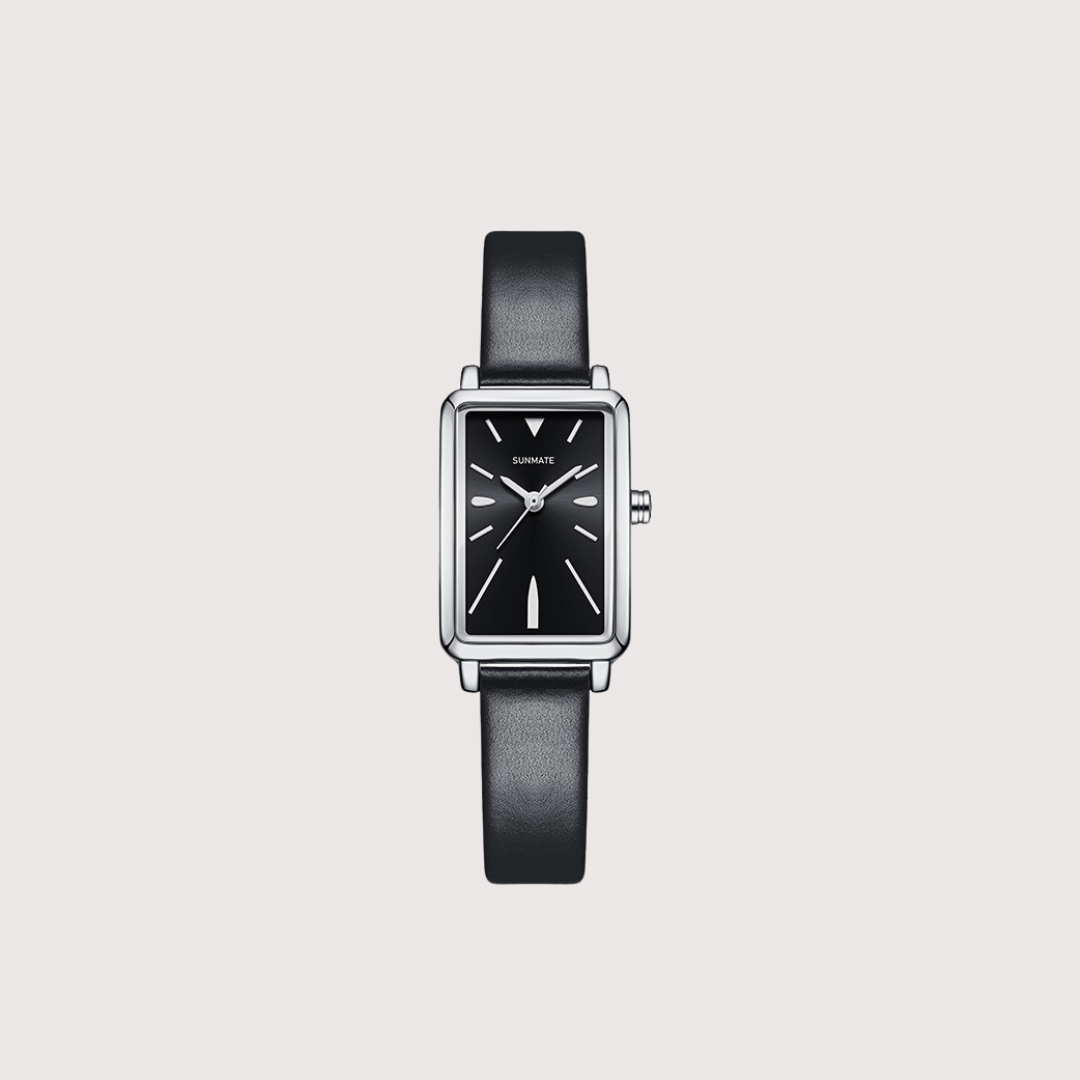 Women's Rectangular Dial Watch with Smooth Strap