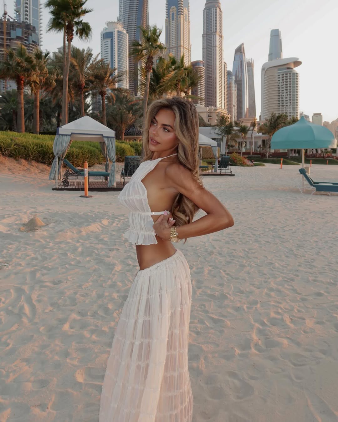 Ruched Halter Top & Maxi Skirt Set