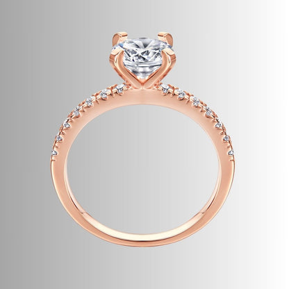 Women's Solitaire Ring with Pavé Band Detail