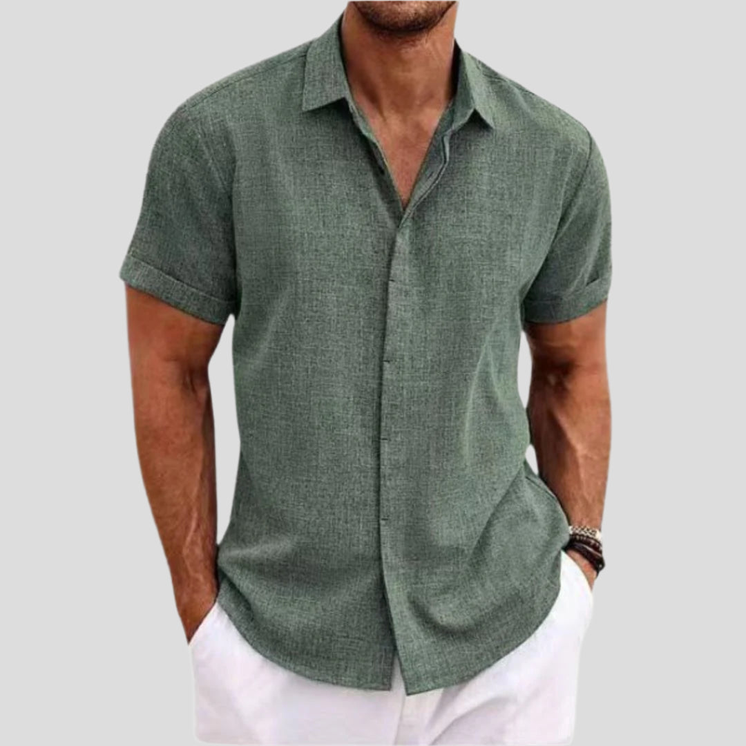 Men's Short Sleeve Button-Up Casual Shirt