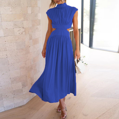 High Neck Cutout Midi Dress