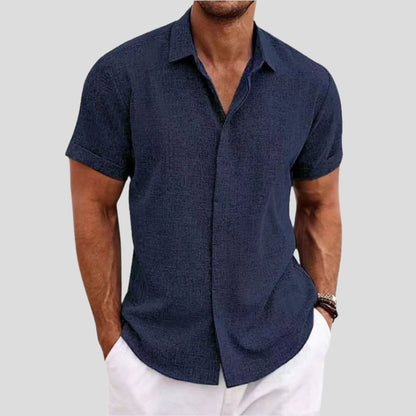 Men's Short Sleeve Button-Up Casual Shirt