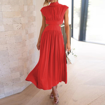 High Neck Cutout Midi Dress
