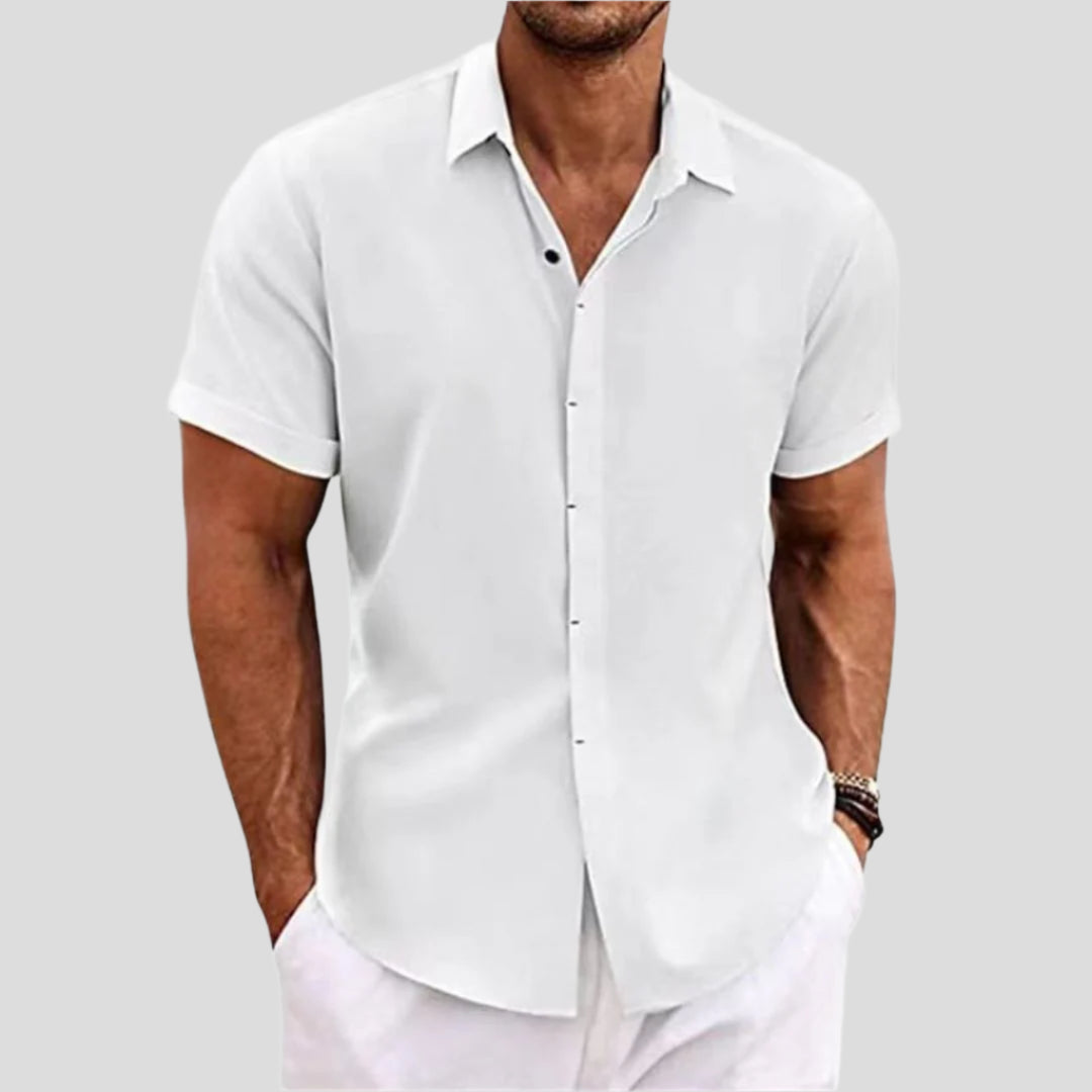 Men's Short Sleeve Button-Up Casual Shirt