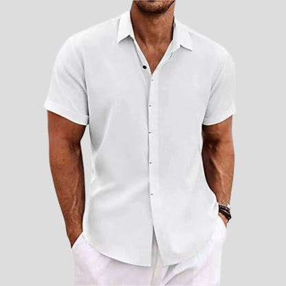 Men's Short Sleeve Button-Up Casual Shirt