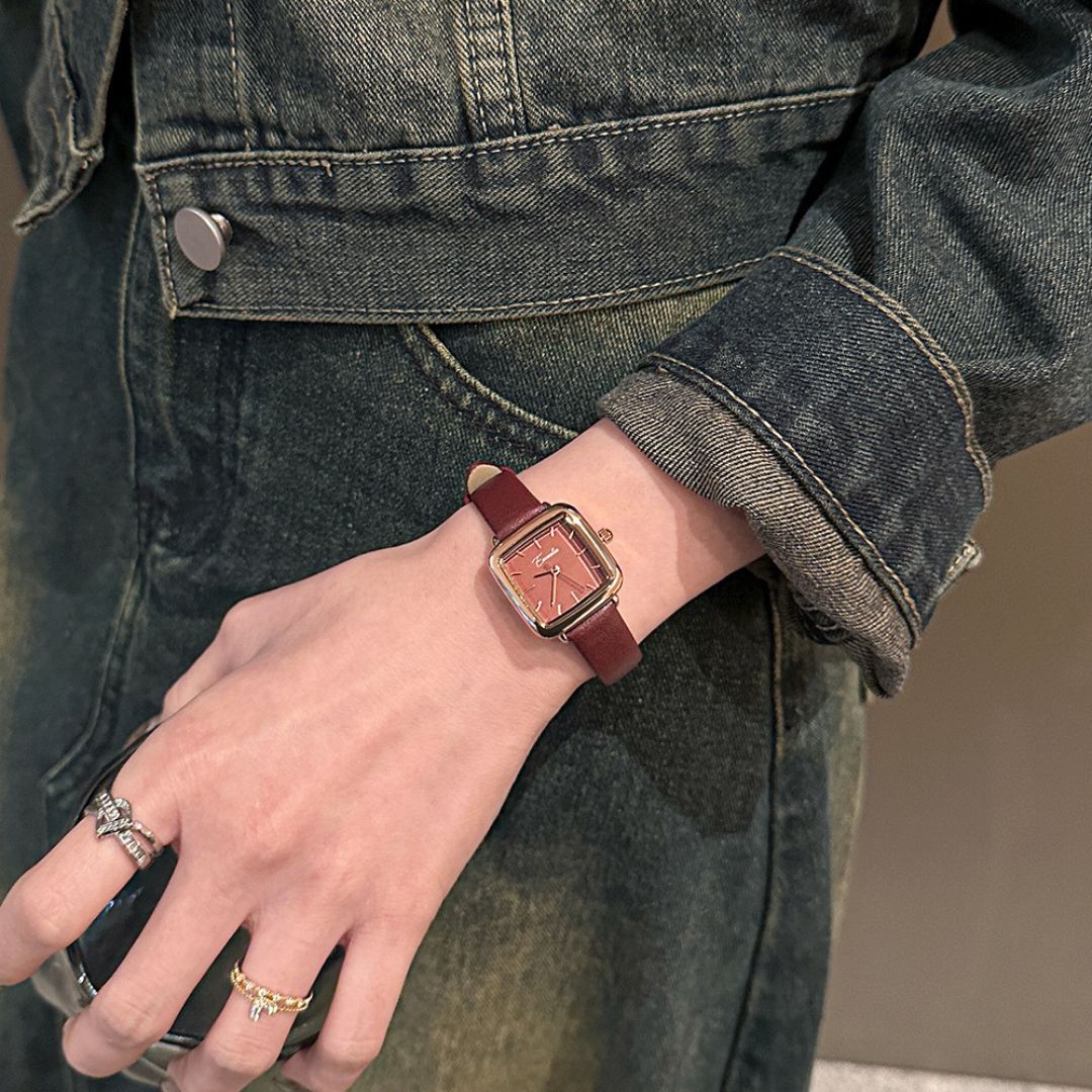 Women's Square Face Watch with Slim Strap