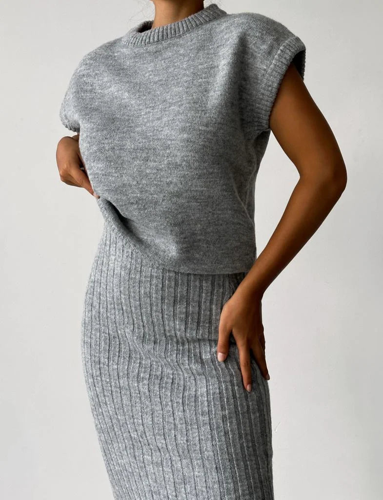 Ribbed Midi Tube Skirt